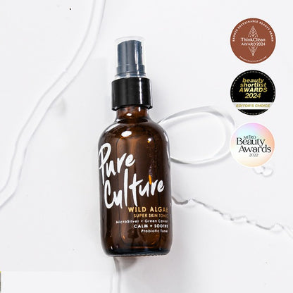 Wild Algae Super Skin Tonic w/ award badges